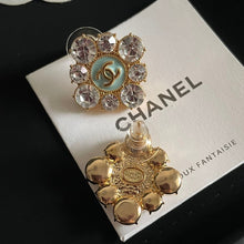 18K CC Color Flower Diamond Earrings