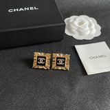 18K CC Black Gold Earrings