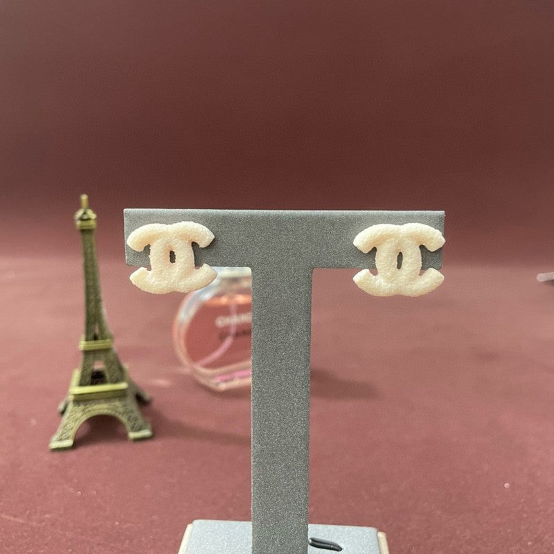 18K CC Pink Resin Earrings