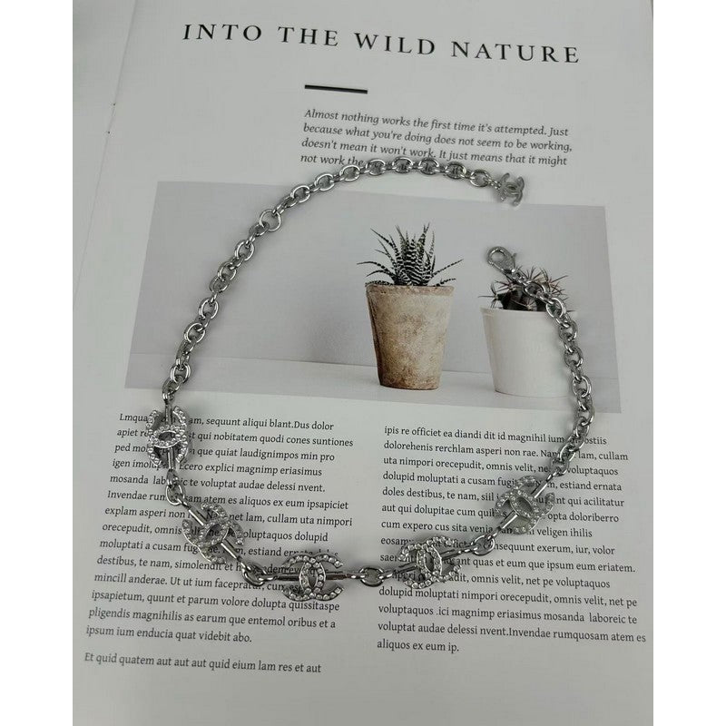18K CC Gold Diamond Necklace