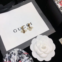 18K Double G Flower & Pearl Pendant Earrings