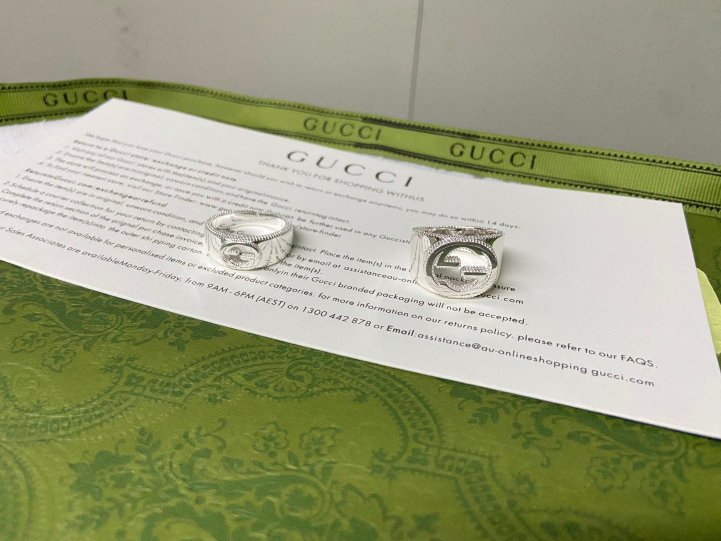Double G Interlocking G Wide Ring