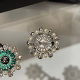 18K CC 26C Crystal Green Brooch