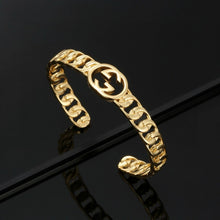 18K Double G Chain Open Bracelet