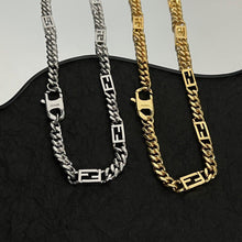 18K F Baguette Chain Necklace