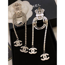 18K CC Tassel Crystal Earrings