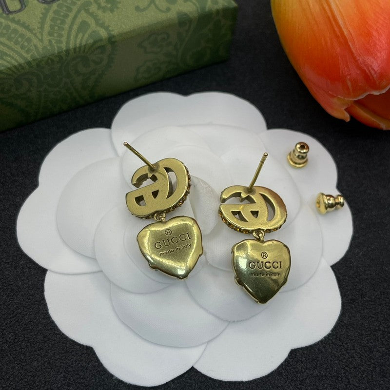 18K GG Yellow Crystal Earrings