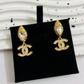 18K CC Crystal Gold Earrings
