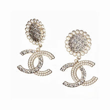 18k CHANEL CC Diamond Drop Earrings