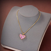 18K Triomphe Pink Heart Crystal Necklace