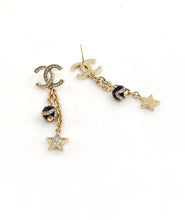 18K CC Star Pearls Earrings