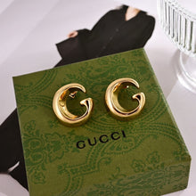 18K Double G GG Logo Earrings