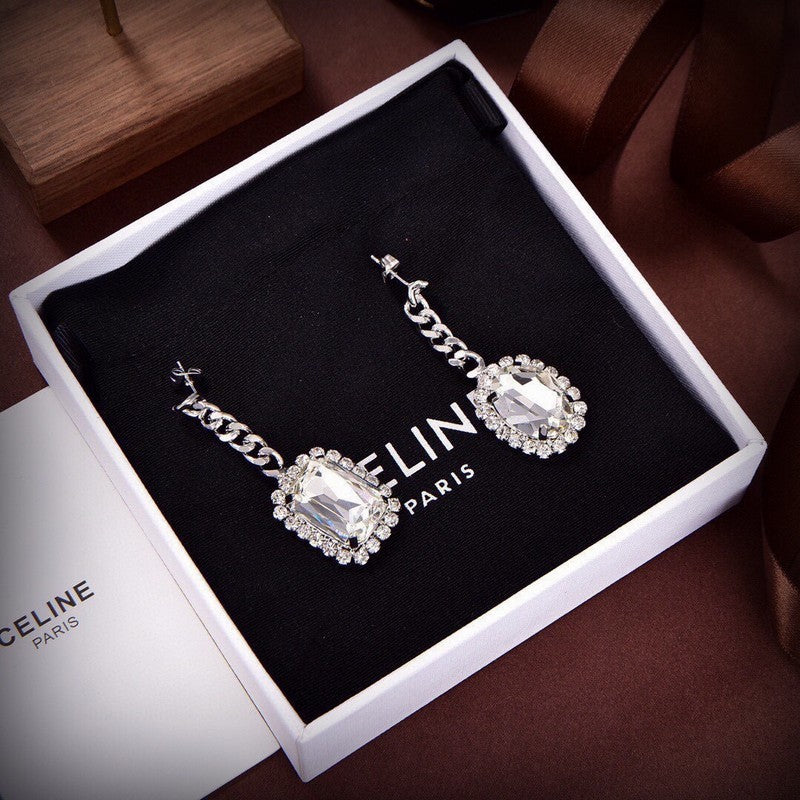 18K CE Diamond Drop Earrings