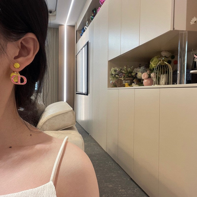 18K CD Tribales Red Earrings