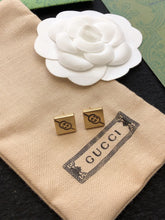 18K Double G Cube Earrings