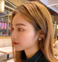 18K CC Black Leather Earrings