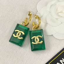 18K CC Green Perfume Bottle Earrings