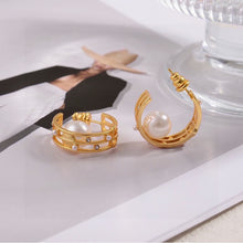 18K CD D-Backstage Pearl Earrings