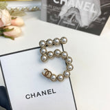 18K CC No.5 Pearl Gold Brooch