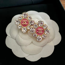 18K CC Color Flower Diamond Earrings