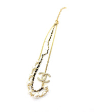 18K CC Pearls & Leather Necklace