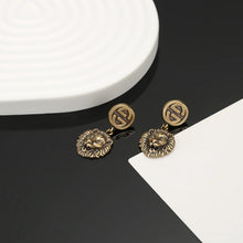 18K Double G Lion Pendant Earrings