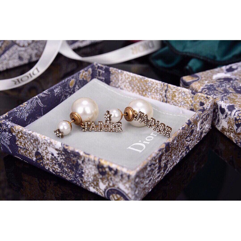 18K CD J'Adior Pearl Earrings