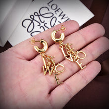 18K Anagram Script Earrings