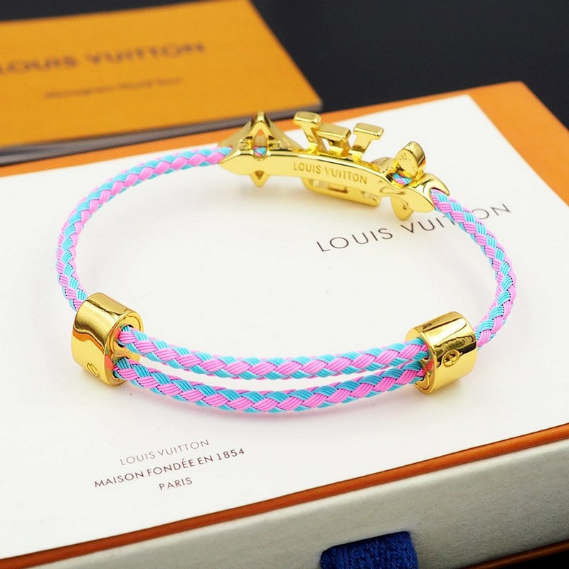 18K Louis Monogram Pink & Purple Gold Bracelet