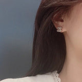18K CC Diamond & Pearl Earrings