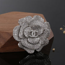 18K CC Camellia Diamonds Brooch