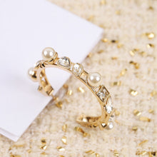 18K CC Pearl Crystal Earrings