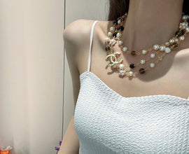 18K CC 24B Long Pearls Necklace