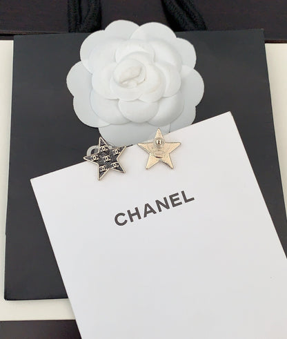 18K CC Star Earrings