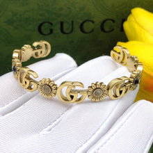 18K Double G Flowers Open Cuff Bracelet