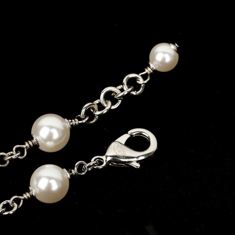 18K CC White Gold Long Pearl Necklace