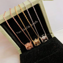 18K Rose Gold Perlée Clovers Pendant Necklace