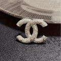 18K CC White Gold Diamond Brooch
