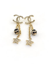 18K CC Star Pearls Earrings