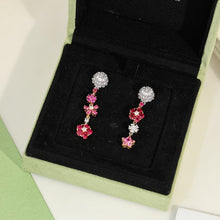 18K VCA Flower Diamond Earrings