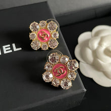 18K CC Color Flower Diamond Earrings