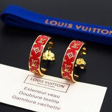 18K Louis Nanogram Enamel Earrings