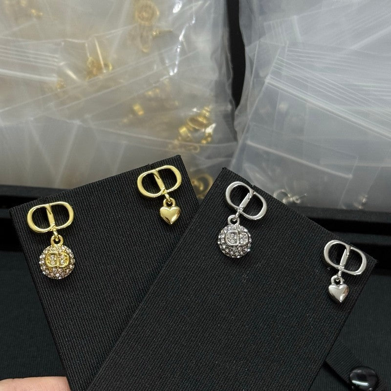 18K CD Pearl Diamond Drop Earrings