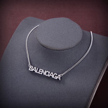 18K Balenciaga Typo Crystals Necklace