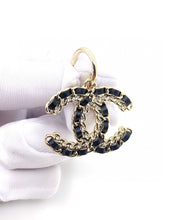 18K CC Leather Earrings