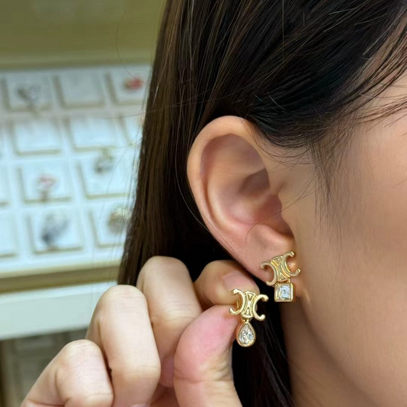 18K CE Triomphe Twinkle Gold Earrings
