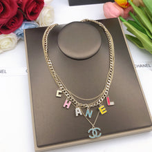 18K CC Color Typo Necklace