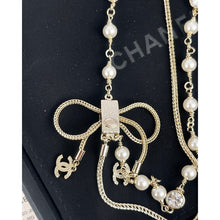 18K CC Bow Tie Pearl Necklace