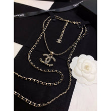 18K CC Long Leather Necklace