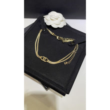 18K CC Gold Choker Chain Necklace